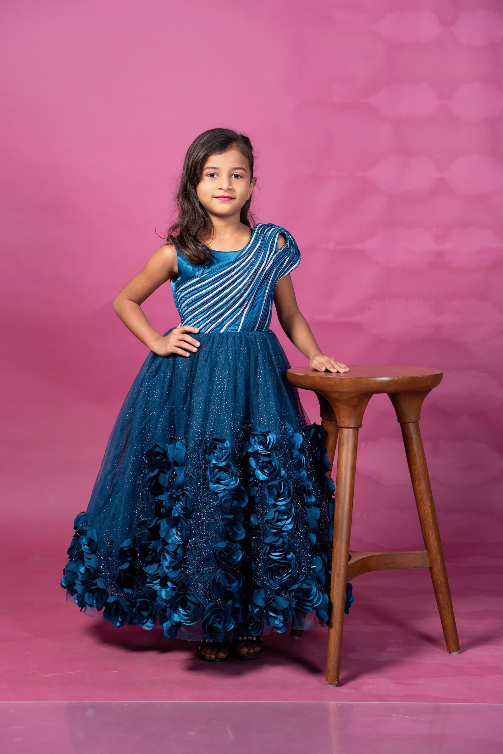 Blue ball gown
